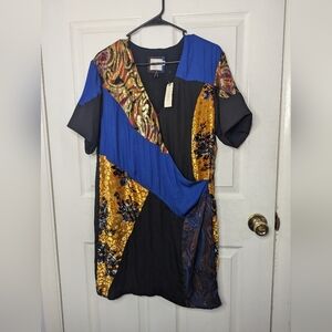 New Anthropologie Dress Camellia HD in Paris Womens Size 6 Blue Short Sleeve NWT